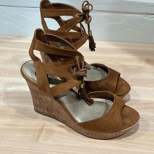 G by Guess lace up wedge
